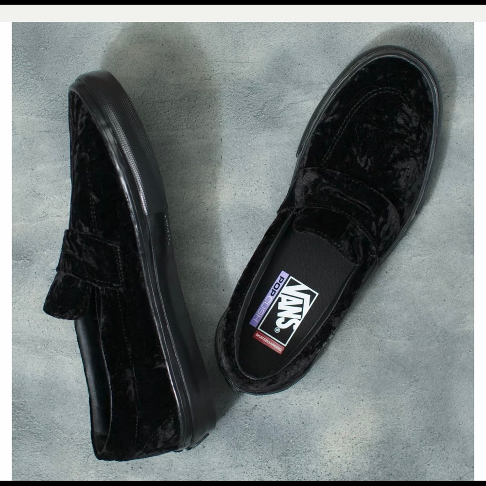 Velvet slip on vans